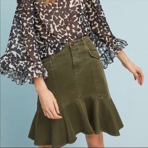 Anthropology Maeve Utility Flounced Skirt Sz2